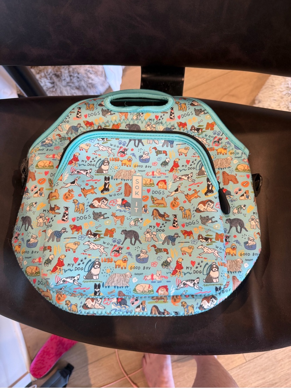 Sok It LunchTote Zippered Insulated Neoprene Caddy Dog Days Forever, X-Large